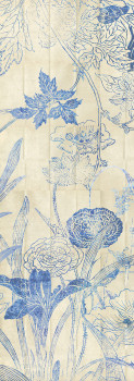 Blaue Fototapete, Blumen, Blätter, DG3LEI1031, Wall Designs III, Khroma by Masureel