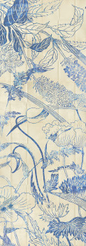 Blaue Fototapete, Blumen, Blätter, DG3LEI1032, Wall Designs III, Khroma by Masureel