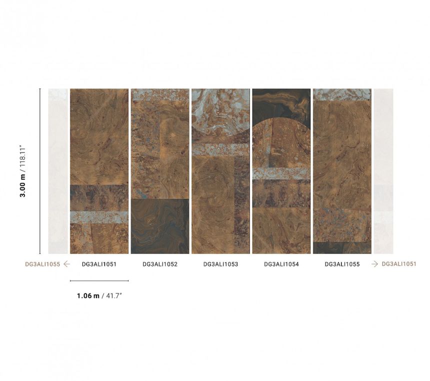 Fototapete, brauner Marmor, DG3ALI1052, Wall Designs III, Khroma by Masureel