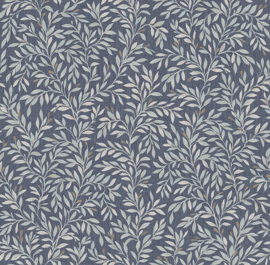 Blaue Tapete mit Zweigen, Blättern, 120203, Next