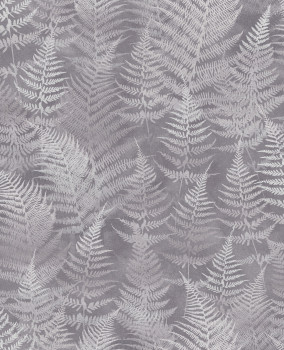 Grau-silberne Tapete, Farnblätter, 120368, Wiltshire Meadow, Clarissa Hulse