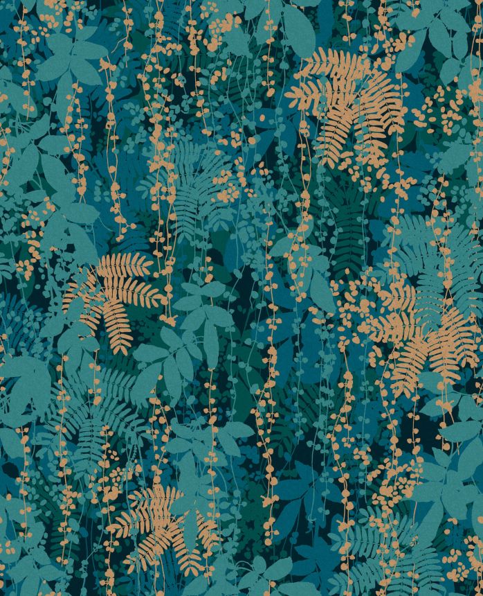 Blaue Tapete, Blätter, 120393, Wiltshire Meadow, Clarissa Hulse