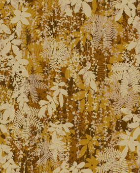 Ocker-goldene Tapete, Blätter, 120403, Wiltshire Meadow, Clarissa Hulse