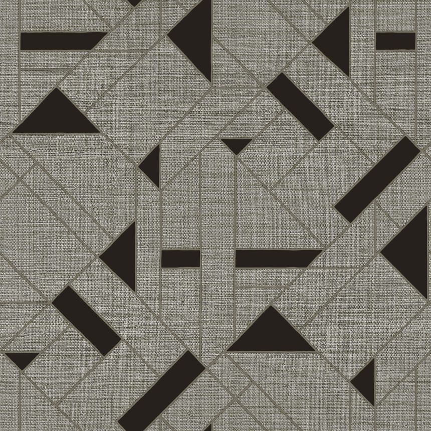 Graue Luxustapete mit geometrischen Mustern, Z18950, Trussardi 7, Zambaiti Parati