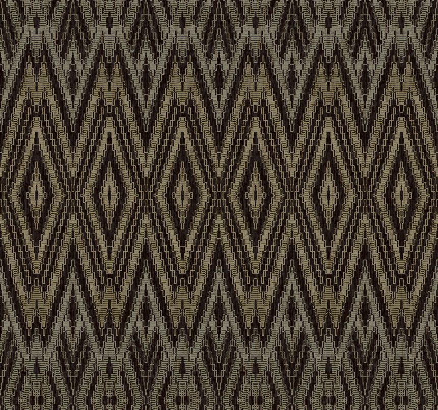 Schwarz-braune geometrische Tapete geometrická vliesová tapeta, EV3912, Candice Olson Casual Elegance, York