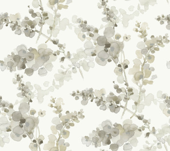 Beige-graue florale Vliestapete, EV3973, Candice Olson Casual Elegance, York