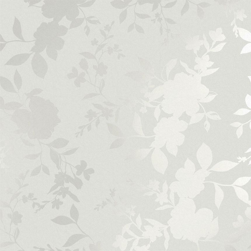 Grau-silberne florale Vliestapete, 118485, Laura Ashley 3