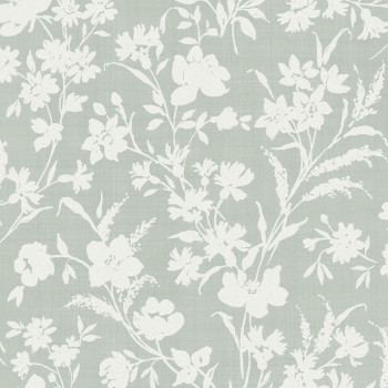 Grün-weiße florale Vliestapete, 119855, Laura Ashley 3