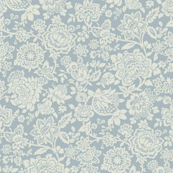 Blau-weiße florale Vliestapete, 121073, Laura Ashley 3