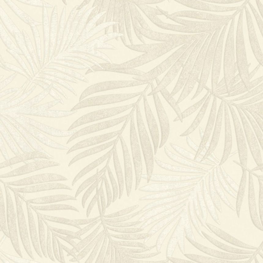 Luxuriöse cremefarbene Tapete mit Blättern, 07501, Makalle II,Limonta