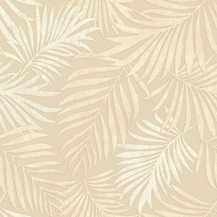 Luxuriöse beige Tapete mit Blättern, 07503, Makalle II, Limonta