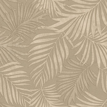 Luxuriöse braun-beige Tapete mit Blättern, 07506, Makalle II,Limonta