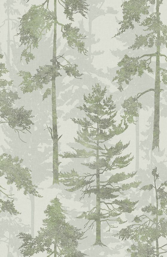 Graugrüne Vliestapete, Wald, Bäume, 121422, New Eden, Graham&Brown Premium