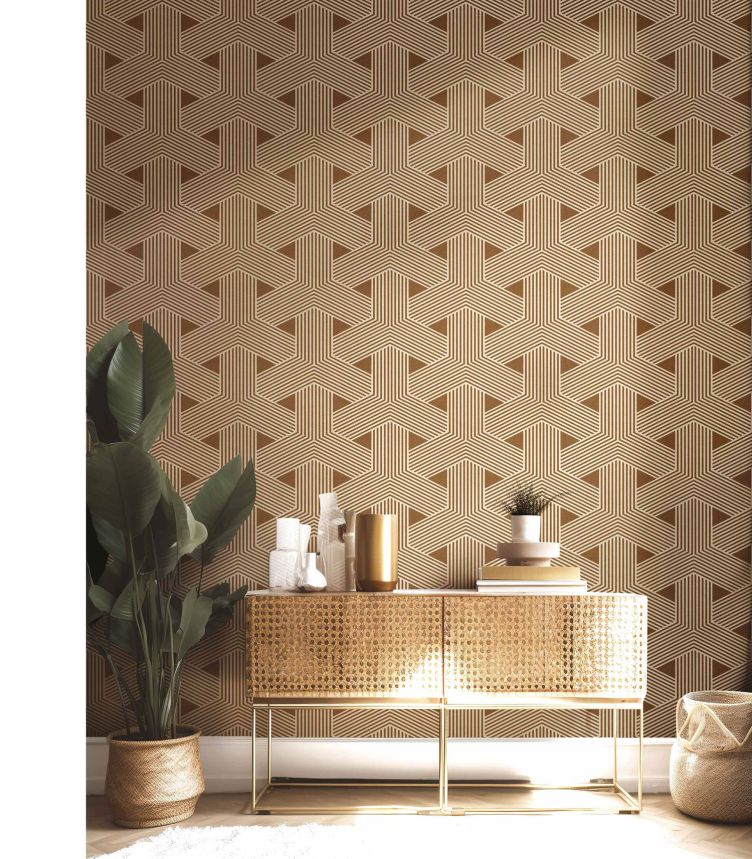 Beige Vliestapete, geometrisches Muster, 30132, Energie, Cristiana Masi by Parato