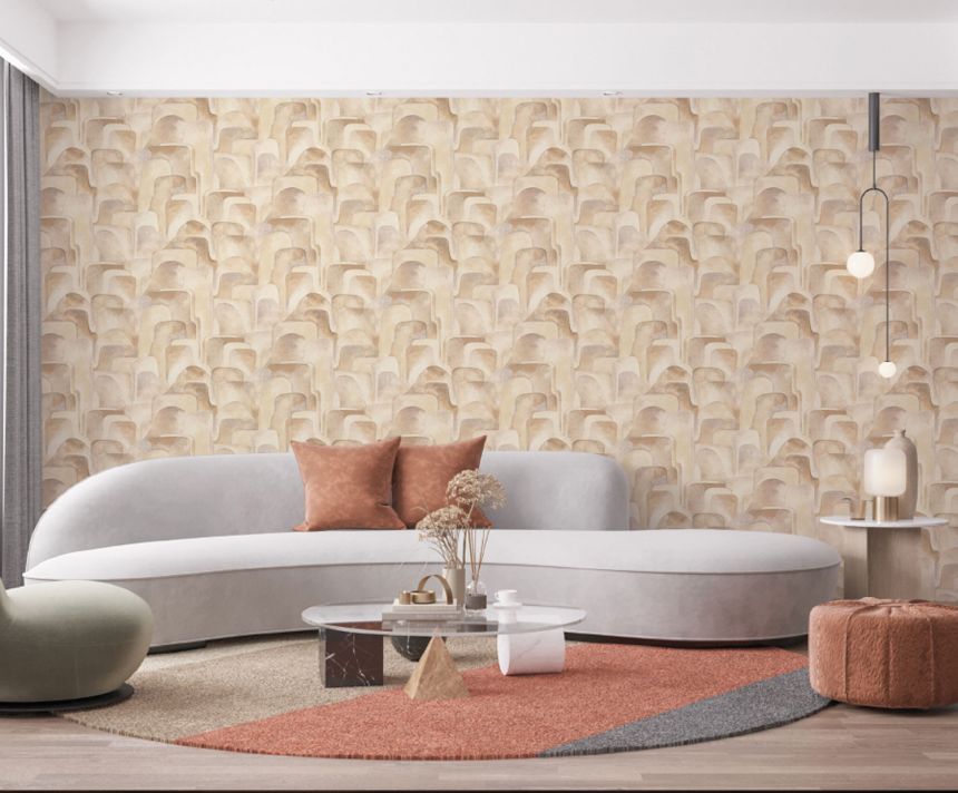 Beige-rosa Vliestapete mit geometrischem Muster, Z77537, Savana, Zambaiti Parati