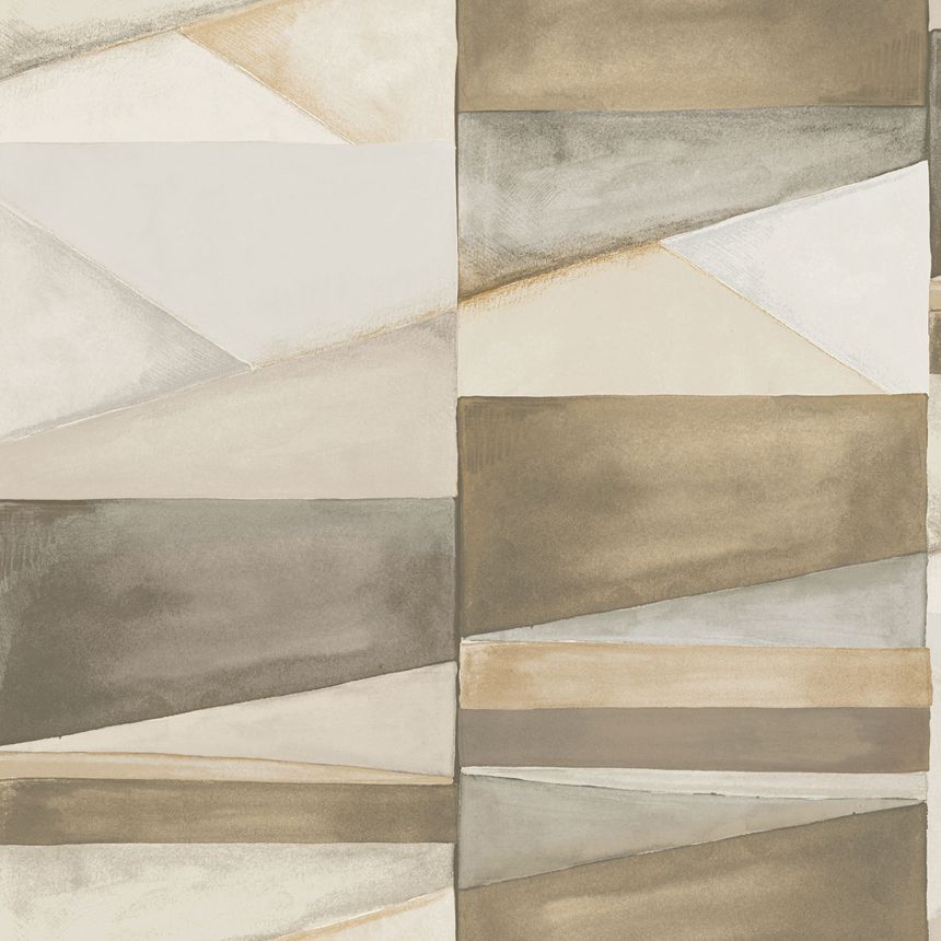 Geometrische Vliestapete,  beige, grau, SO27033, Soleado, Decoprint