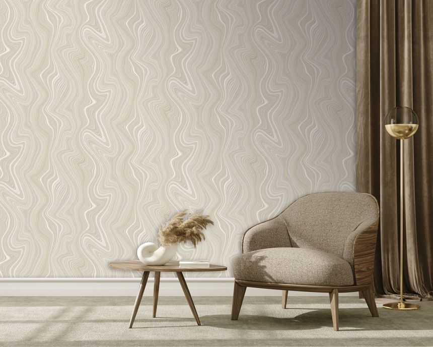 Vliestapete, Linien, grau-beige, SO27053, Soleado, Decoprint