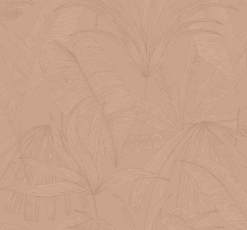 Braunrosa Tapete mit Blättern, 333515, Festival, Eijffinger