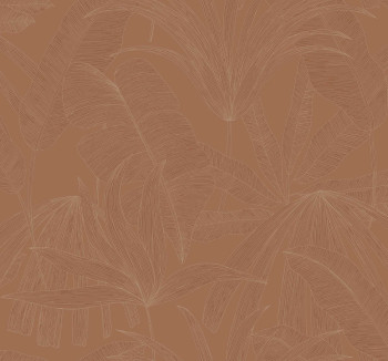 Braune Tapete mit metallischen Blättern, 333516, Festival, Eijffinger