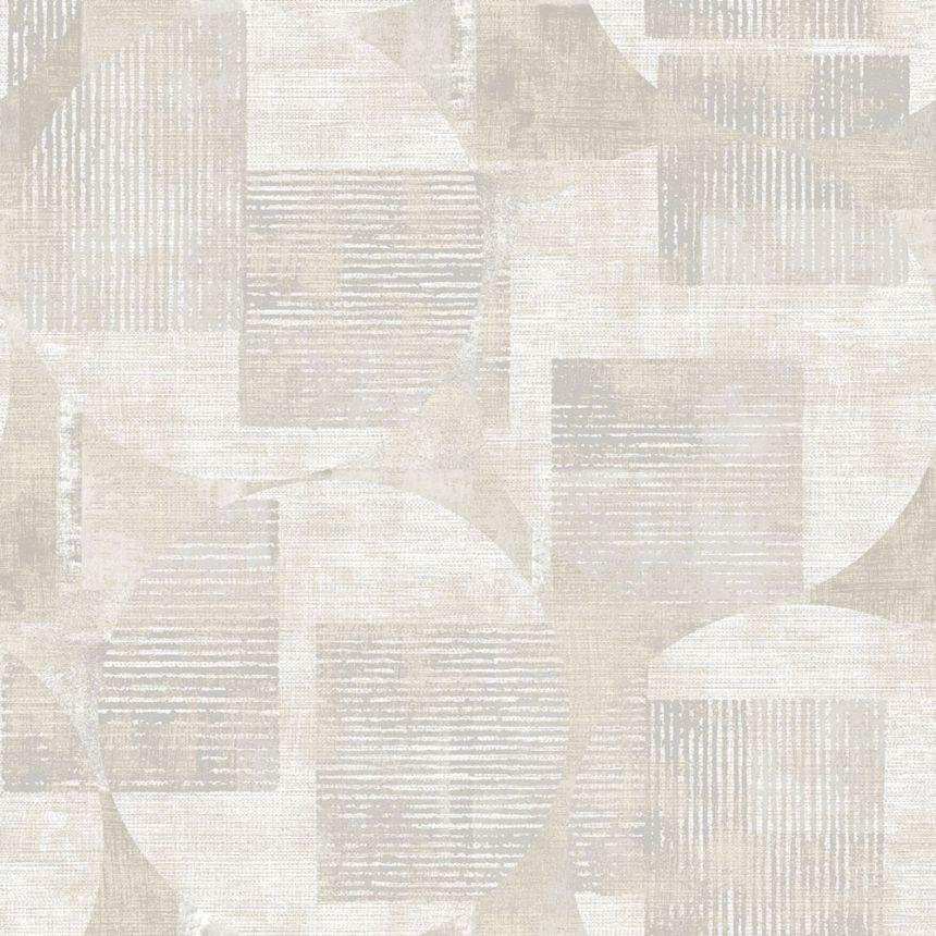 Grau-beige geometrische Vliestapete, RE25160, Reflect, Decoprint