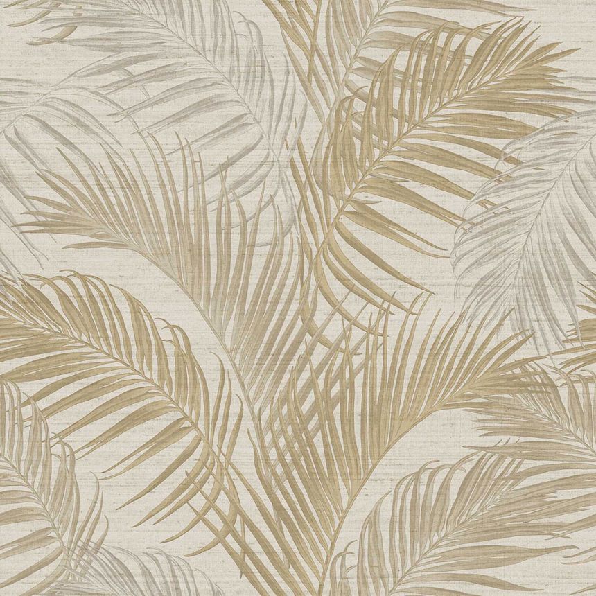 Beige-goldene Luxustapete mit Palmblättern, 33312, Tradizioni, Cristiana Masi by Parato