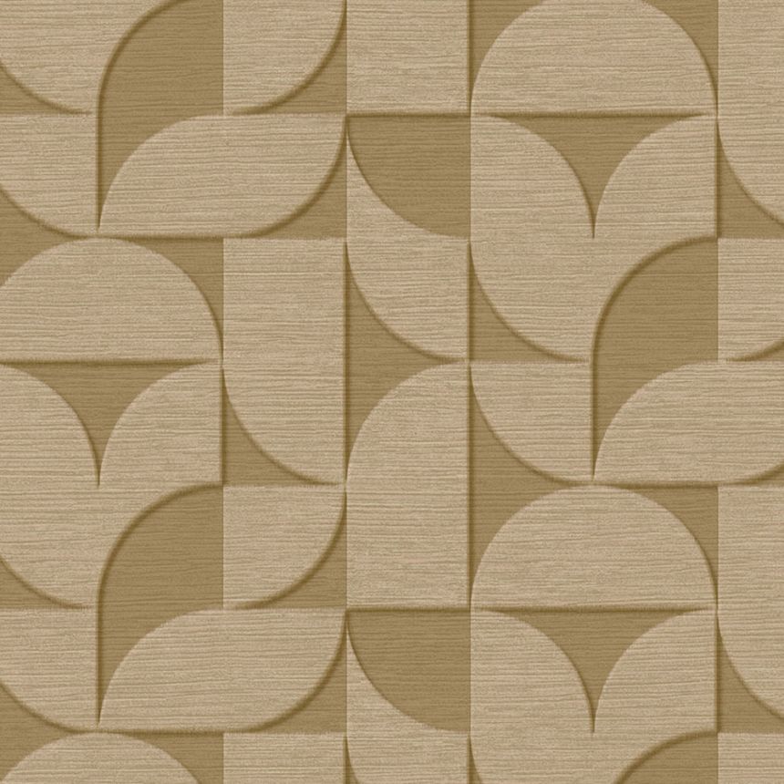 Grün-beige geometrische Retro-Tapete, 333612, Revive, Eijffinger