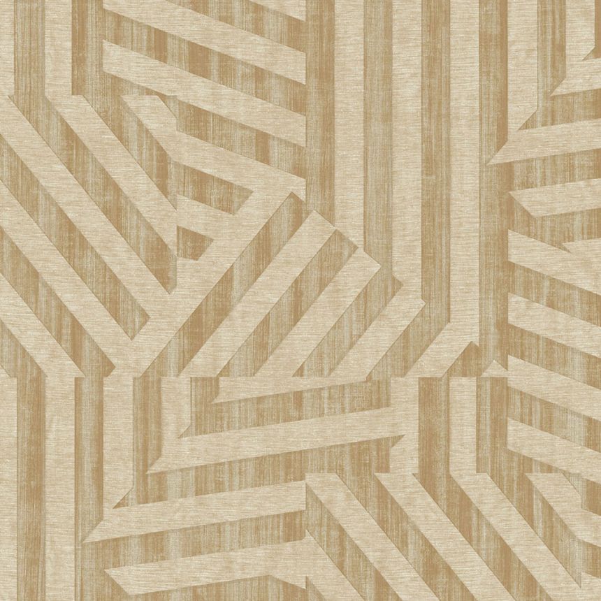 Goldbeige geometrische Retro-Tapete, 333630, Revive, Eijffinger