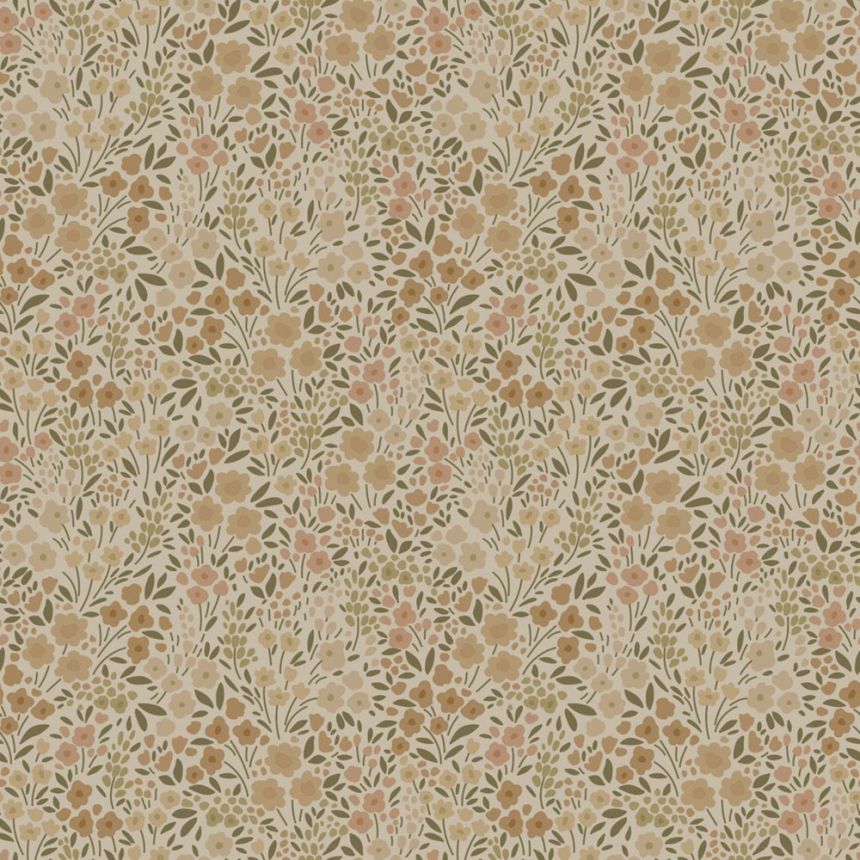 Florale Vliestapete, beige, 139701, Bloom, Esta Home