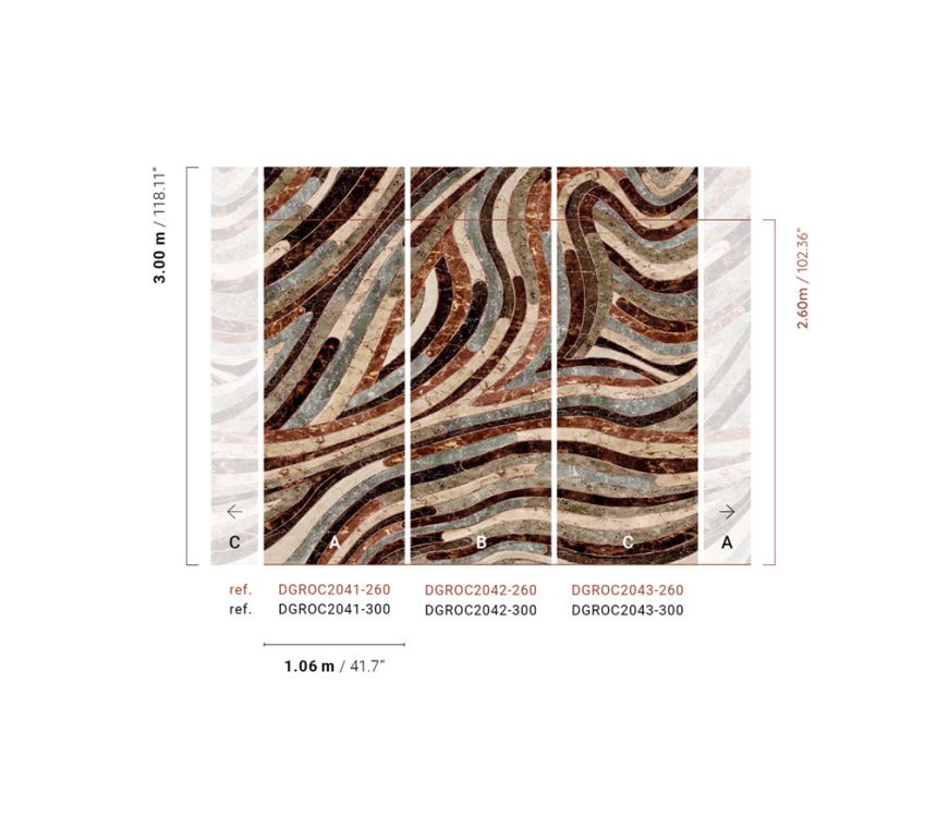 Geometrische Fototapete, grau-braun, DGROC2041-300, Rock, Masureel