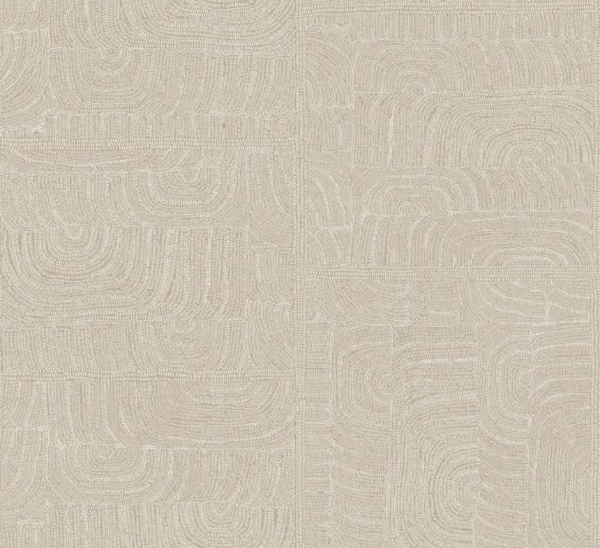 Geometrische Vliestapete, Ethnomuster, beige, TER504, Terra, Masureel