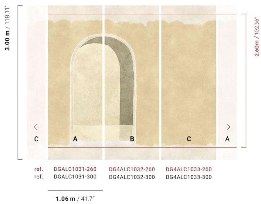 3D Fototapete, Arkade, Creme, DGALC1031-260, Terra, Masureel