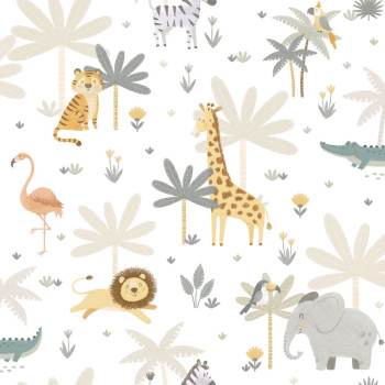 Kindertapete mit Dschungeltieren, 974-1, Mika,  ICH Wallcoverings