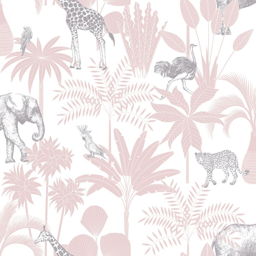 Kindertapete mit Palmen und Tieren, 976-3, Mika,  ICH Wallcoverings