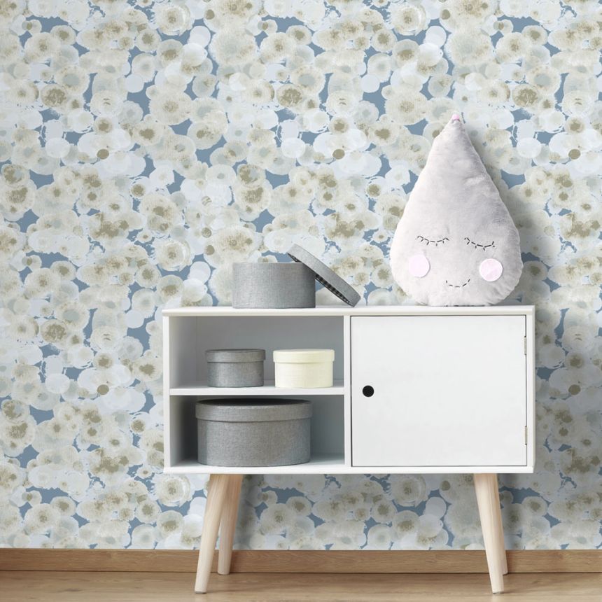 Blaue Kindertapete, Blasen, M1054-3, Mika,  ICH Wallcoverings