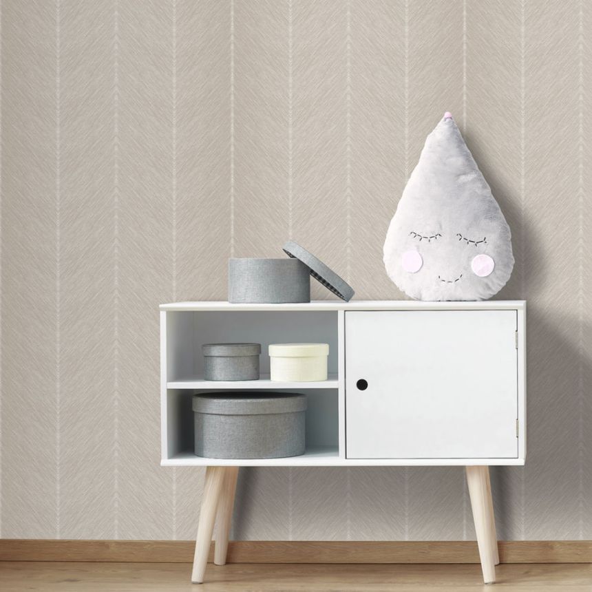 Beige Vliestapete, Zick-Zack-Muster, M1803-5, Mika,  ICH Wallcoverings