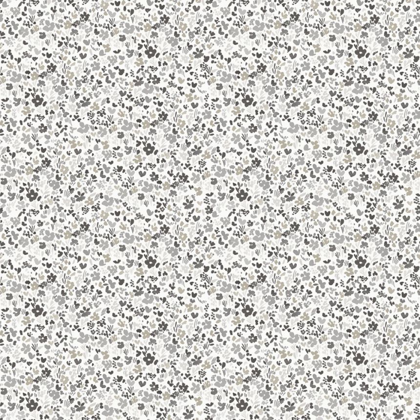 Grau-weiße Blumentapete, MG56667, Mika,  ICH Wallcoverings