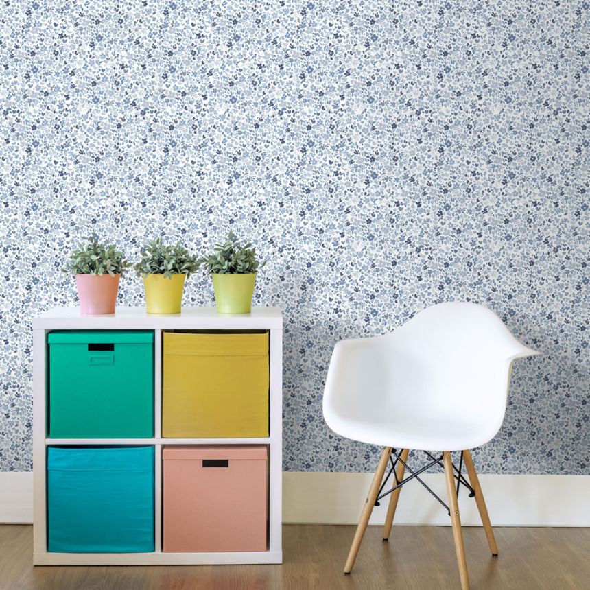 Blau-weiße Blumentapete, MG56668, Mika,  ICH Wallcoverings