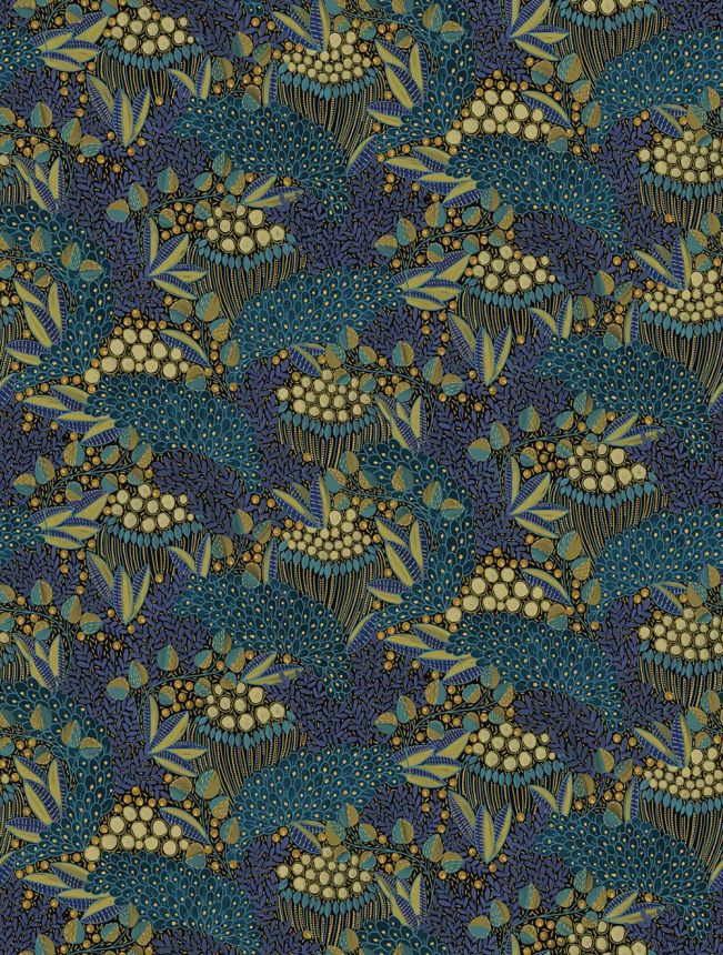Vliestapete Wandbilder, blau, Blätter, 340287, Solange, Eijffinger