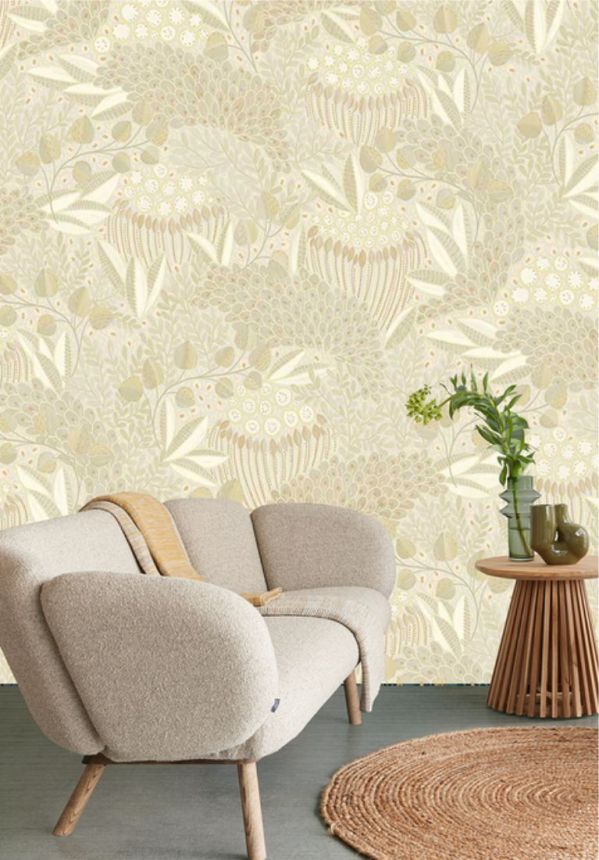 Vliestapete Wandbilder, beige, Blätter, 340288, Solange, Eijffinger