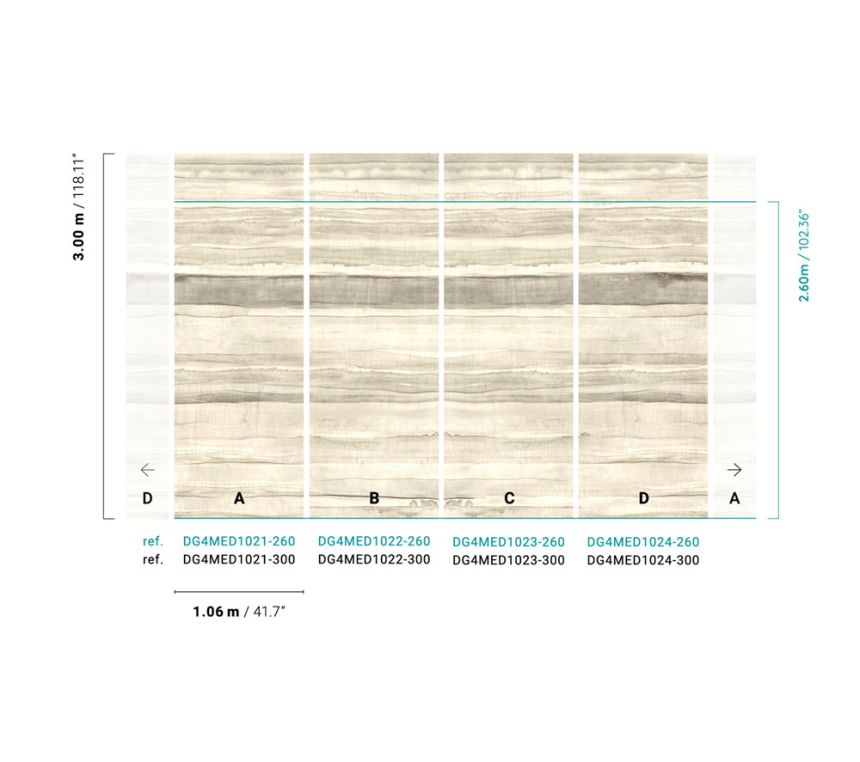 Gestreifte Fototapete, DG4MED1021-260, Wall Designs IV, Khroma by Masureel