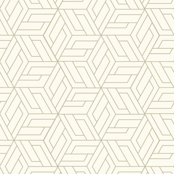 Weiß-goldene geometrische Vliestapete, A67301, Vavex 2026