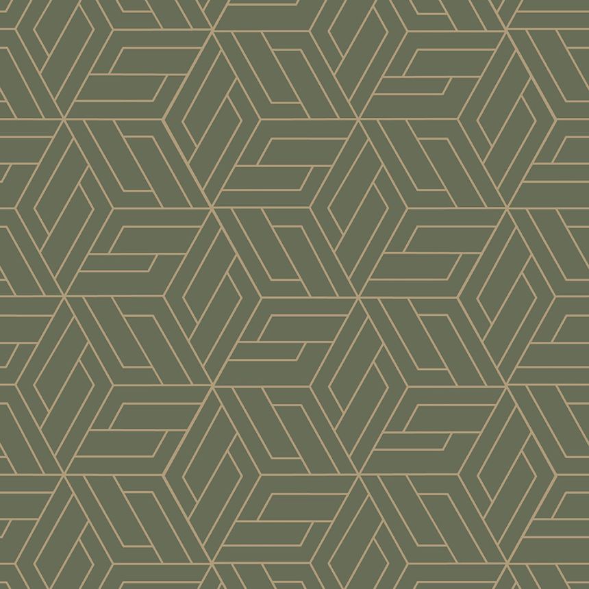 Grün-goldene geometrische Vliestapete, A67303, Vavex 2026