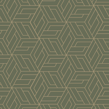 Grün-goldene geometrische Vliestapete, A67303, Vavex 2026