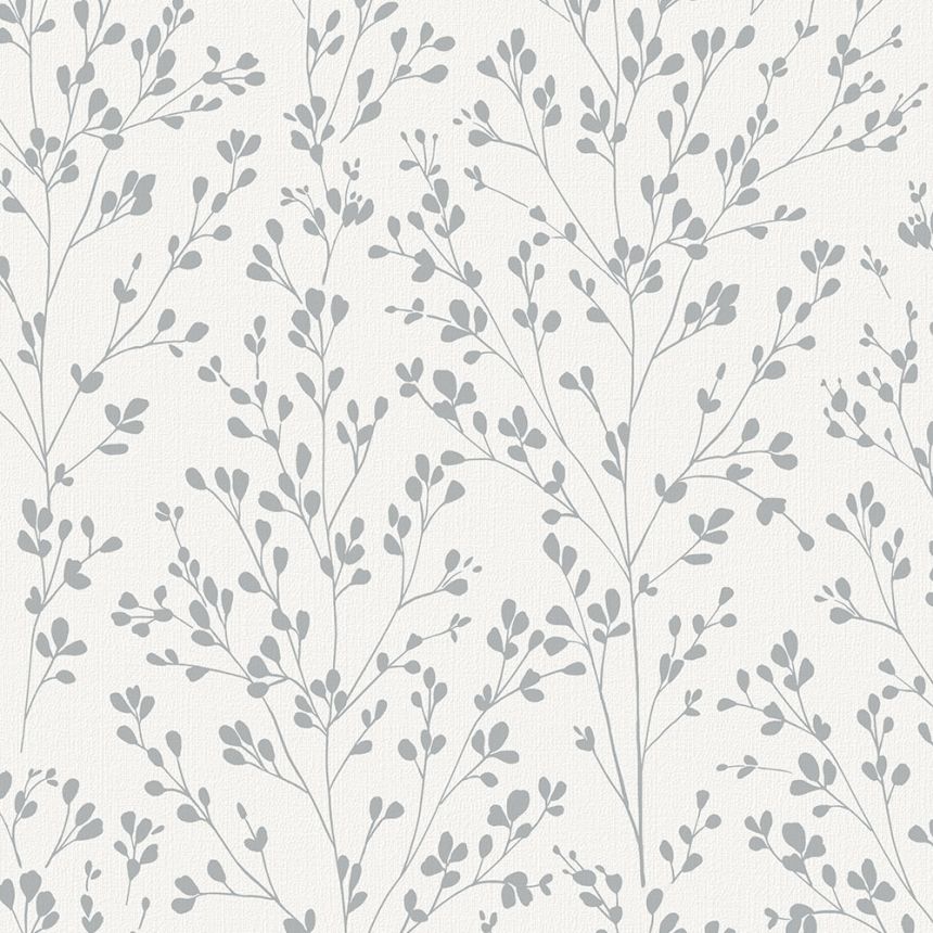 Weiß-silberne Vliestapete mit Zweigen, A71402, Vavex 2026