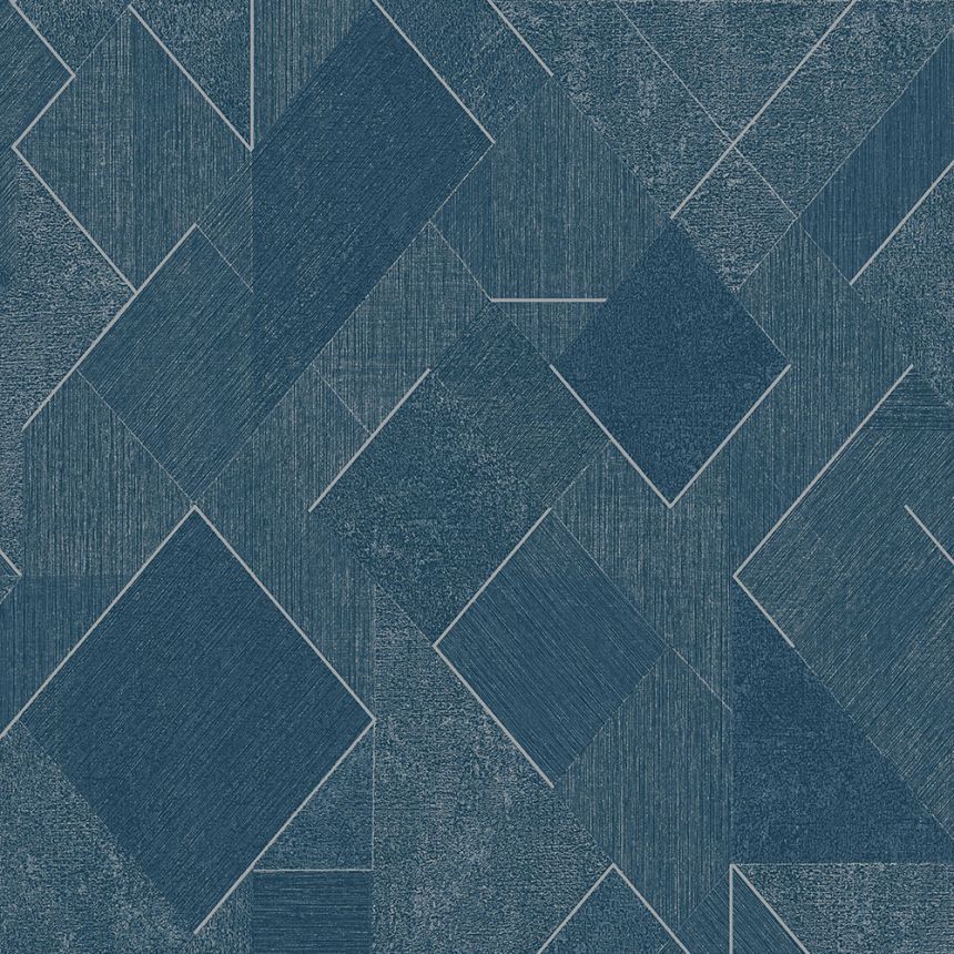 Blaue geometrische Vliestapete mit Glitzer, A72002, Vavex 2026