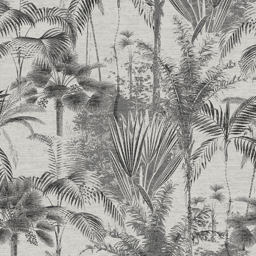 Graue Vliestapete mit Palmen und Blättern, 121797, Vavex 2026