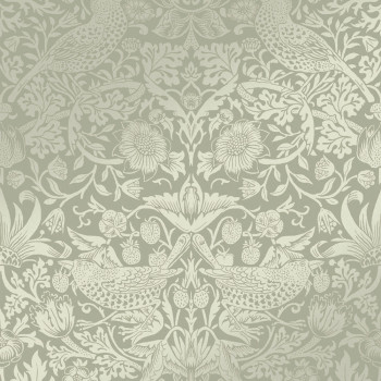 Vliestapete, grün, Blumen, Vögel, 124237, William Morris At Home