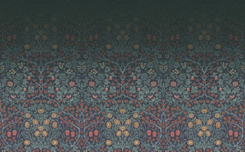 Vlies-Fototapete, blau, Blumen, Vögel, 125328, William Morris At Home