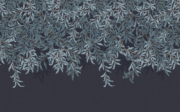 Vlies-Fototapete, blau, Zweige, Blätter, 125382, William Morris At Home