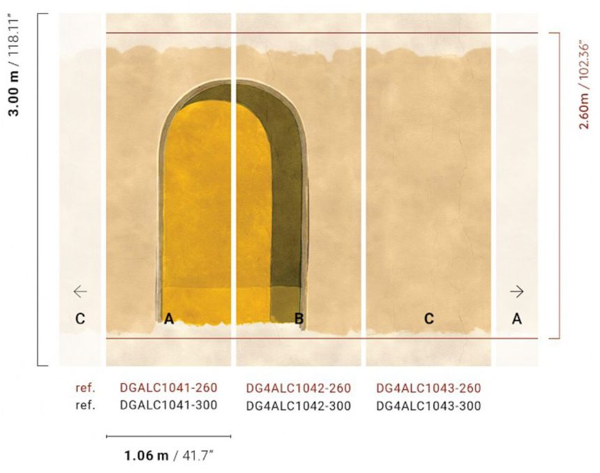 3D Fototapete, Arkade, gelb, DGALC1041-300, Terra, Masureel